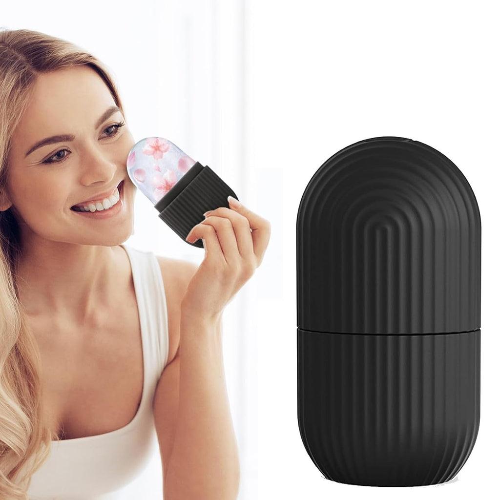 Reusable Face Ice Roller for Skin Care – Depuffing, Pore Tightening, Anti-Aging & Glowing Skin – Silicone Ice Facial Roller for Instant Cooling & Relaxation