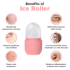 Reusable Face Ice Roller for Skin Care – Depuffing, Pore Tightening, Anti-Aging & Glowing Skin – Silicone Ice Facial Roller for Instant Cooling & Relaxation